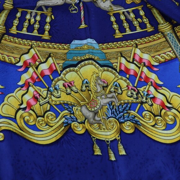HERMES Authentic Blue Silk Scarf - Picture 5 of 7